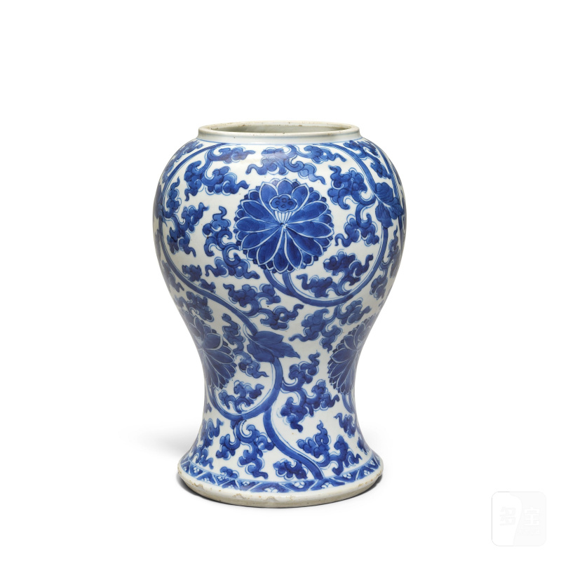 清康熙 青花蓮紋瓶 | A BLUE AND WHITE 'LOTUS' VASE - 图3